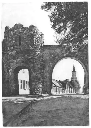 AK, Templin UM, Stadtmauer mit Wiekhaus, um 1980
