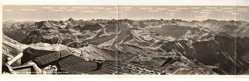 AK dreiteilg, Oberstdorf Allgäu, Panorama vom Nebelhorngipfel, um 1938