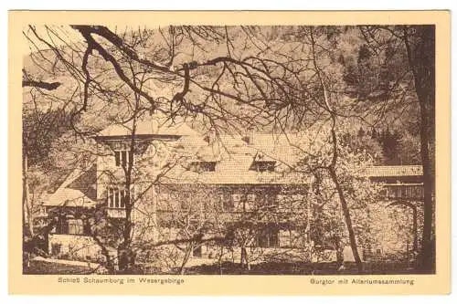 Ansichtskarte, Rinteln, Schloß Schaumburg im Wesergebirge, Burgtor, um 1920