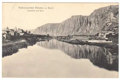 AK, Bad Münster am Stein, Totale mit Nahe und Rotenfels, 1912