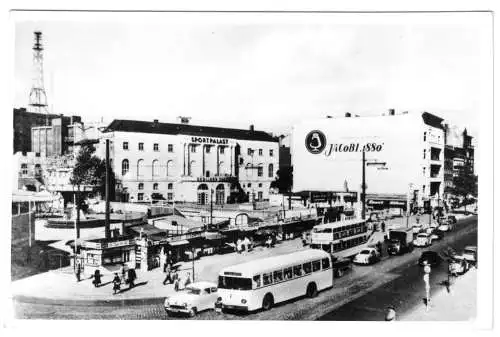 Foto im Ansichtskarte-Format, Berlin, Partie am Sportpalast am Ende der 1950er Jahre