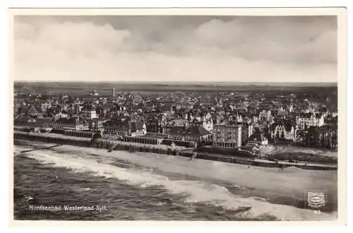 AK,Westerland Sylt, Luftbildansicht, um 1936