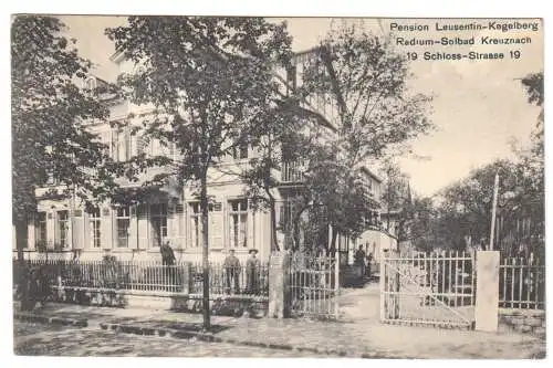 AK, Bad Kreuznach, Pension Leusetin - Kegelberg, Schloss-Str. 19, um 1906