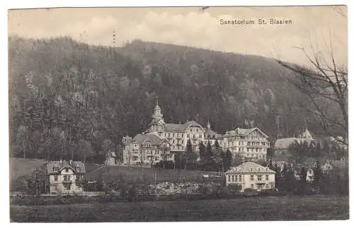AK, St. Blasien, Blick zum Sanatorium, 1916
