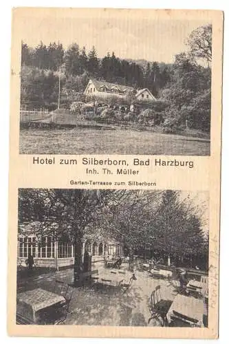 Ansichtskarte, Bad Harzburg, zwei Abb., Hotel zum Silberborn, 1915
