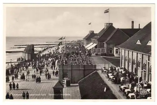 AK,Westerland Sylt, Strandpromende, belebt, um 1936