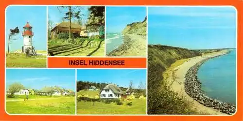Ansichtskarte lang, Insel Hiddensee, sechs Abb., 1984