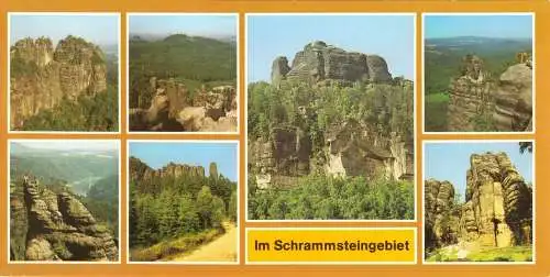 Ansichtskarte lang, Bad Schandau, Sächsische Schweiz, Im Schrammsteingebiet, 1987