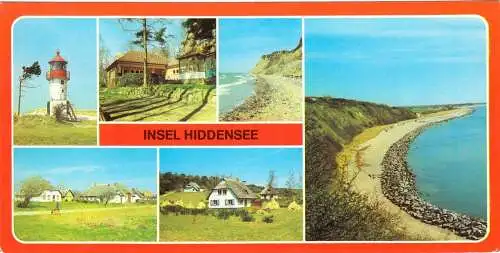 Ansichtskarte lang, Insel Hiddensee, sechs Abb., 1985