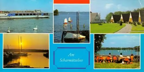 Ansichtskarte lang, Bad Saarow, Am Scharmützelsee, fünf Abb., 1986
