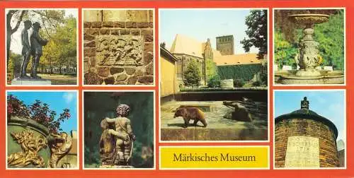 Ansichtskarte lang, Berlin Mitte, Märkisches Museum, sieben Abb., 1988