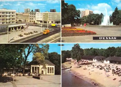 Ansichtskarte, Dessau, vier Abb., 1976