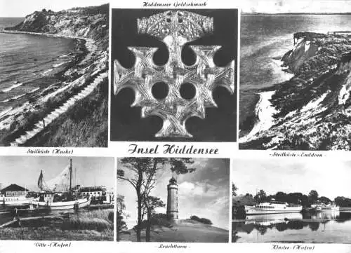 Ansichtskarte, Insel Hiddensee, sechs Abb., 1958
