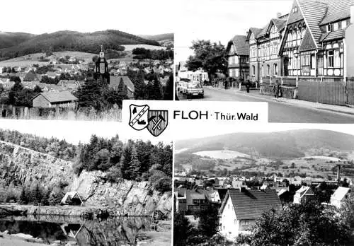 Ansichtskarte, Floh Thür. Wald, vier Abb., 1982