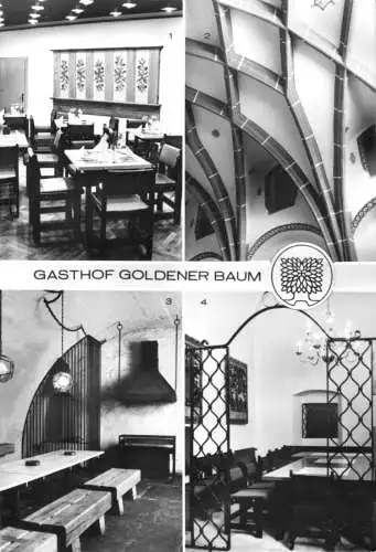 Ansichtskarte, Görlitz, Konsum-Gaststätte "Gasthof Goldener Baum", vier Abb., 1979
