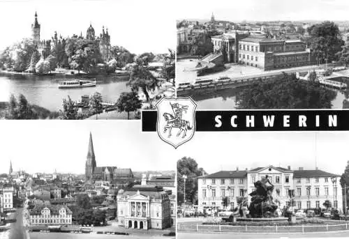 Ansichtskarte, Schwerin, vier Abb., 1977