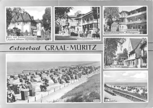 AK, Ostseebad Graal-Müritz, sechs Abb., 1968