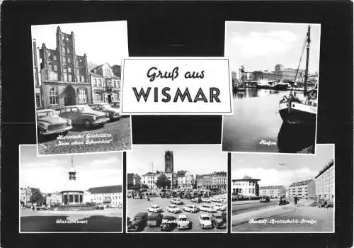 Ansichtskarte, Wismar, fünf Abb., gestaltet, 1967