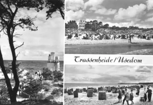 Ansichtskarte, Trassenheide Usedom, drei Abb., 1974