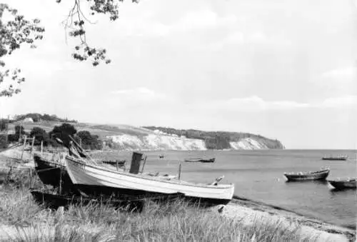AK, Göhren Rügen, Partie am Südstrand, Boote, 1981