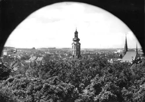 Ansichtskarte, Weimar, Totale mit Blick auf Schloß und Herderkirche, 1969