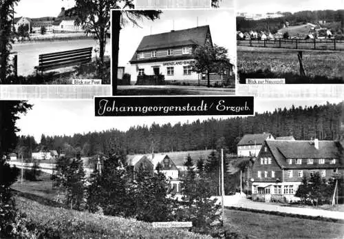 Ansichtskarte, Johanngeorgenstadt Erzgeb., vier Abb., u.a. OT Silberbach, 1971
