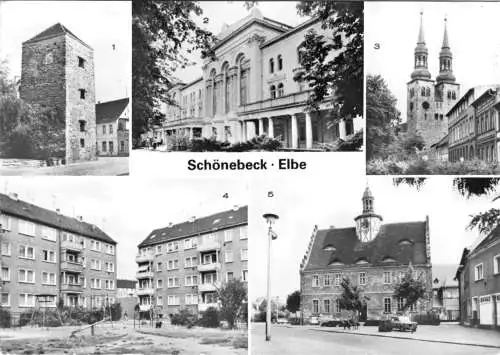 Ansichtskarte, Schönebeck Elbe, fünf Abb., 1981