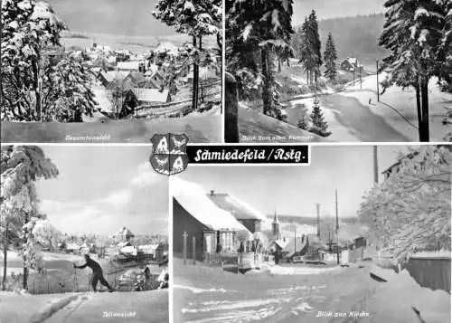AK, Schmiedefeld Rennsteig, vier Abb., Winteransichten, 1979