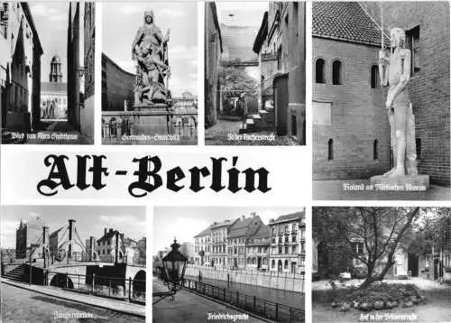 Ansichtskarte, Berlin Mitte, "Alt Berlin", sieben Abb., 1964