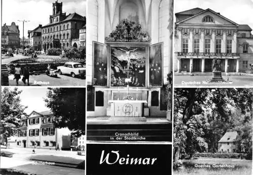 Ansichtskarte, Weimar, fünf Abb., 1977
