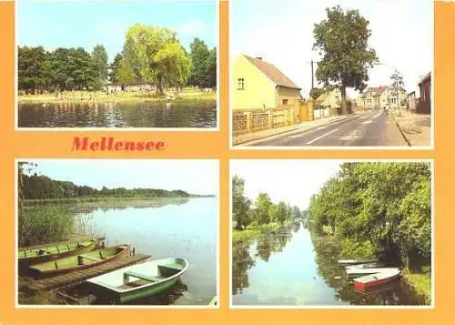 Ansichtskarte, Mellensee Kr. Zossen, 4 Abb. u.a. Teilansicht, 1984