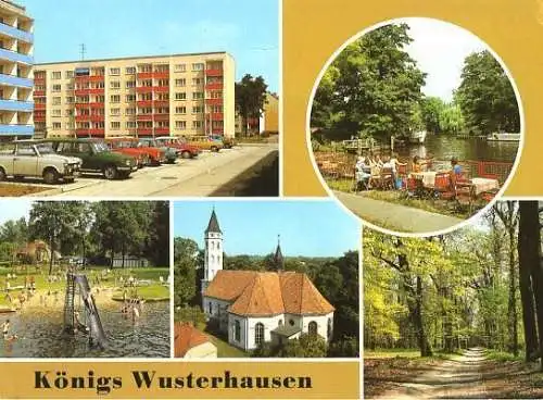 Ansichtskarte, Königs Wusterhausen, 5 Abb, u.a. HOG "Zur Schleuse"