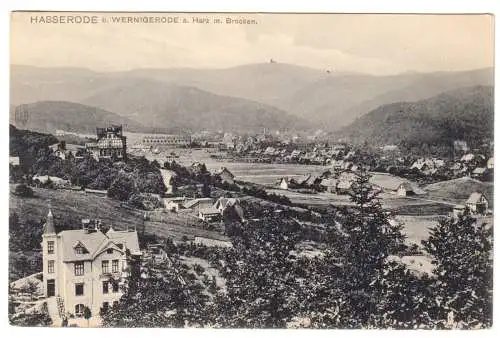 Ansichtskarte, Hasserode b. Wernigerode am Harz, Teilansicht, um 1908