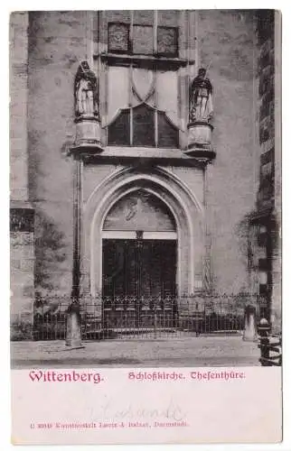 AK, Wittenberg, Schloßkirche, Thesentür, um 1904