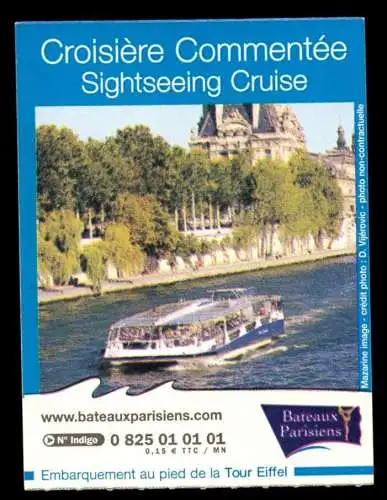 Fahrkarte, Paris, Croisiere Commentée, Sithseeing Cruise, 2007