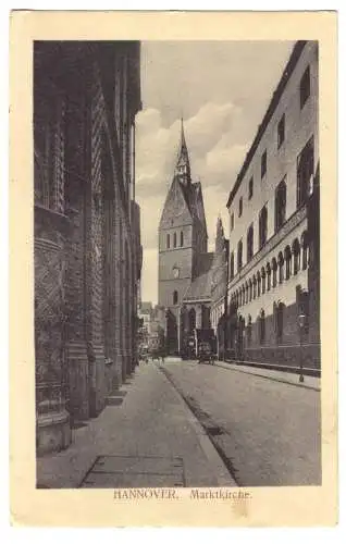 Ansichtskarte, Hannover, Straßenpartie mit Marktkirche, 1915