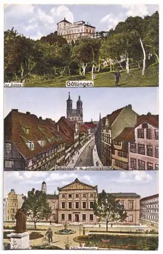 Ansichtskarte, Göttingen, drei Abb., um 1920