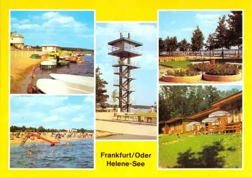 Ansichtskarte, Frankfurt Oder, Erholungsgebiet Helene-See, fünf Abb., Vers. 2, 1986