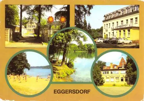 Ansichtskarte, Eggersdorf Kr. Strausberg, fünf Abb., gestaltet, 1986