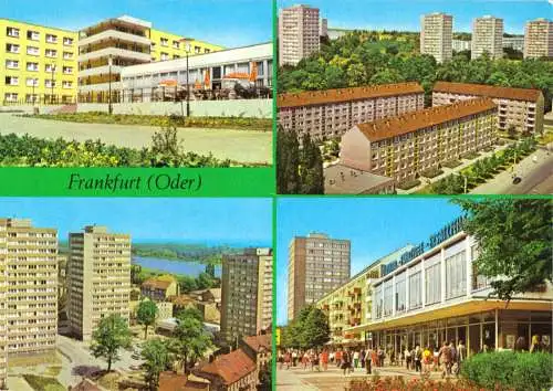 Ansichtskarte, Frankfurt Oder, vier Abb., u.a. Feierabendheim, 1977