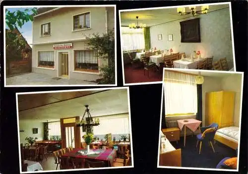 Ansichtskarte, Reddighausen Ederbergland, Hotel - Pension "Weinberg", vier Abb., um 1969
