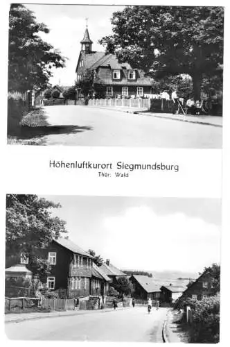 Ansichtskarte, Siegmundsberg Thür., zwei Straßenansichten, 1960