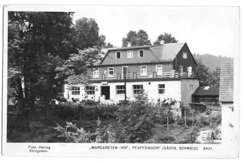 AK, Pfaffendorf Sächs. Schweiz, "Margareten-Hof", 1956