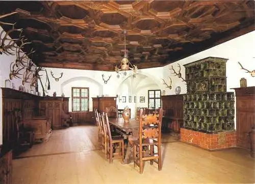 Ansichtskarte, Lauenstein, Burg Lauenstein im Frankenwald Ofr., Jagdsaal, um 1980
