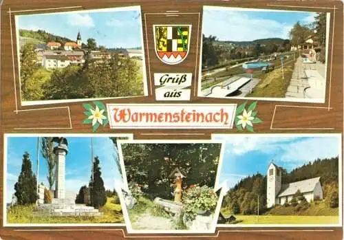 Ansichtskarte, Warmensteinach, fünf Abb., gestaltet, um 1975