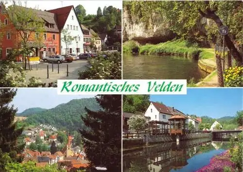 Ansichtskarte, Velden Frankenalb, Romantisches Velden, vier Abb., 1998