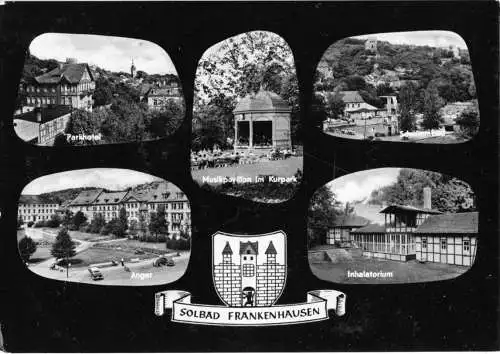 Ansichtskarte, Bad Frankenhausen, Kyffh., sechs Abb., gestaltet, 1963