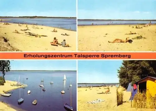 Ansichtskarte, Erholungszentrum Talsperre Spremberg, vier Abb., 1979
