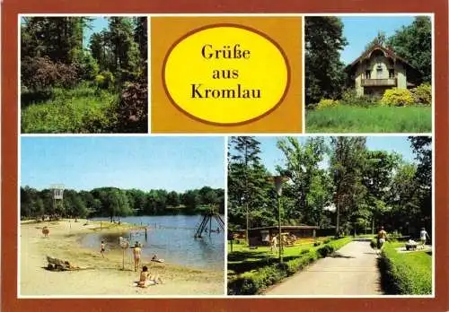 Ansichtskarte, Kromlau Kr. Weißwasser, vier Abb., 1984