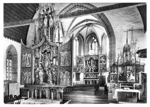 Ansichtskarte, Creglingen a. Tauber, Innenansicht der Herrgottskirche, um 1963